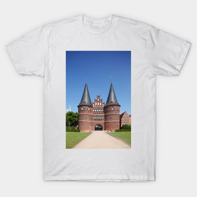 Holsten Gate, Luebeck, Schleswig-Holstein, Germany, Europe T-Shirt by Kruegerfoto